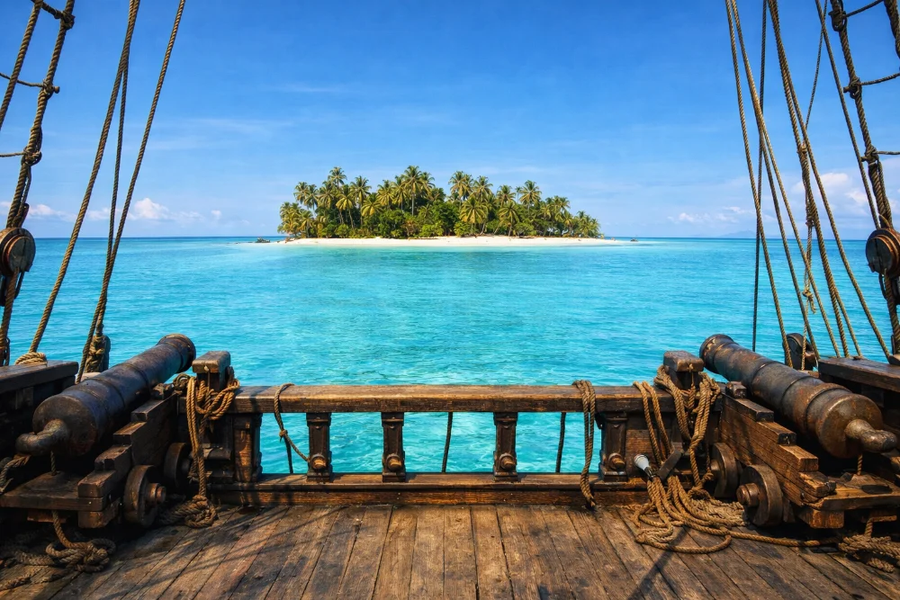 Pirates of the Pacific ship at sea