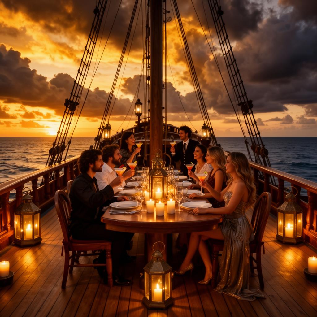 Sunset dinner cruise entertainment aboard the pirate ship